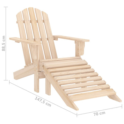 Sedia Giardino Adirondack con Ottomana Massello di Abete - homemem39