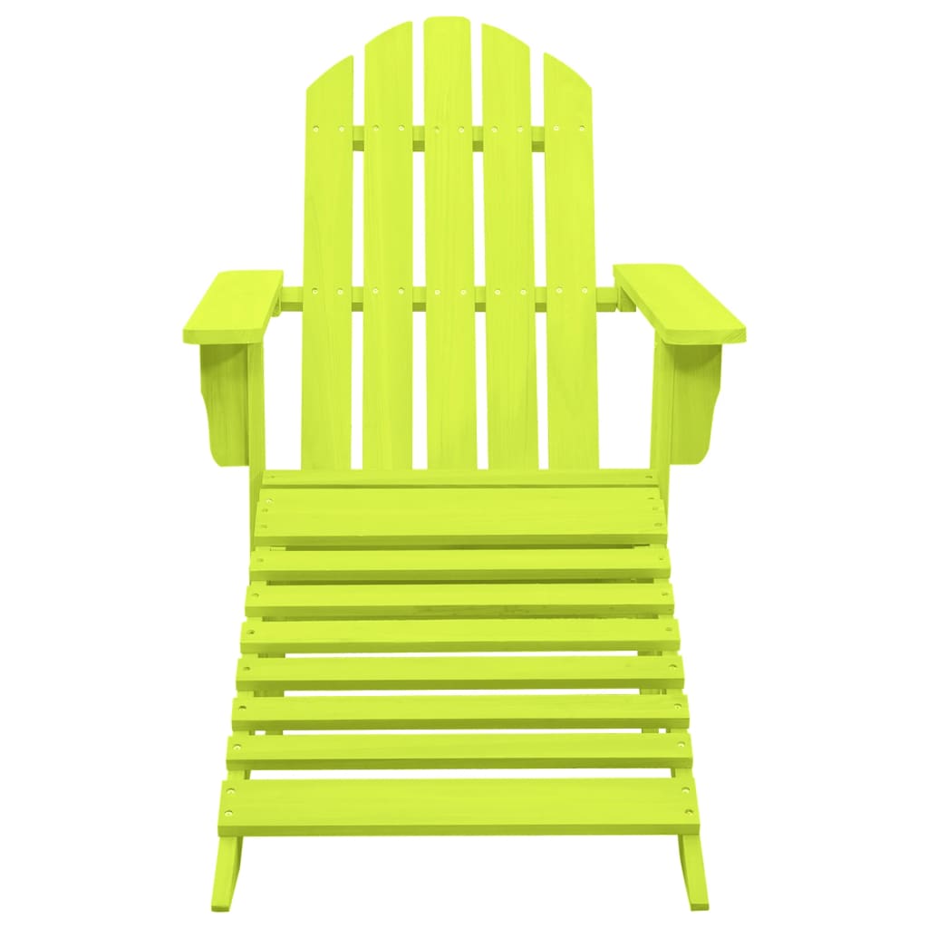 Sedia Giardino Adirondack con Ottomana Massello di Abete Verde - homemem39