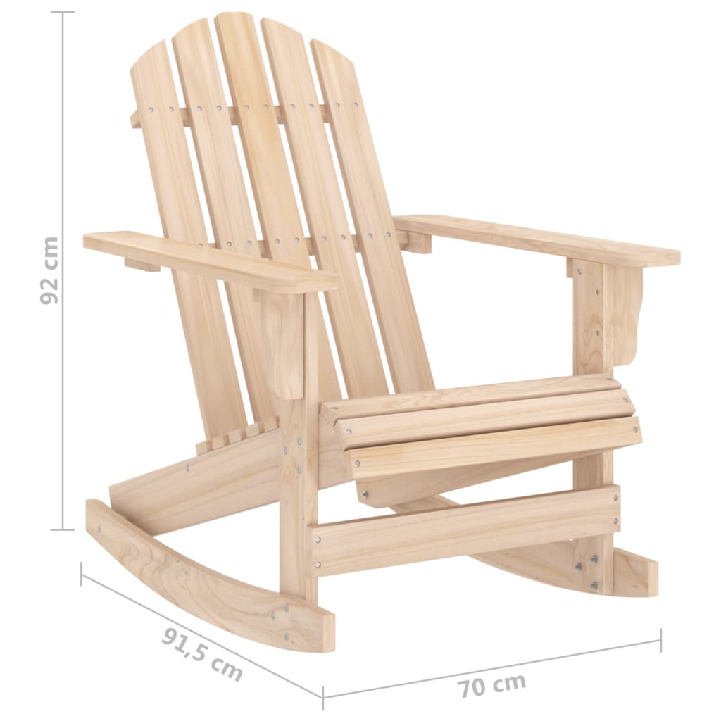 Sedia a Dondolo Giardino Adirondack in Legno Massello di Abete