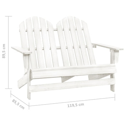 Sedia da Giardino Adirondack a 2 Posti in Legno di Abete Bianca - homemem39