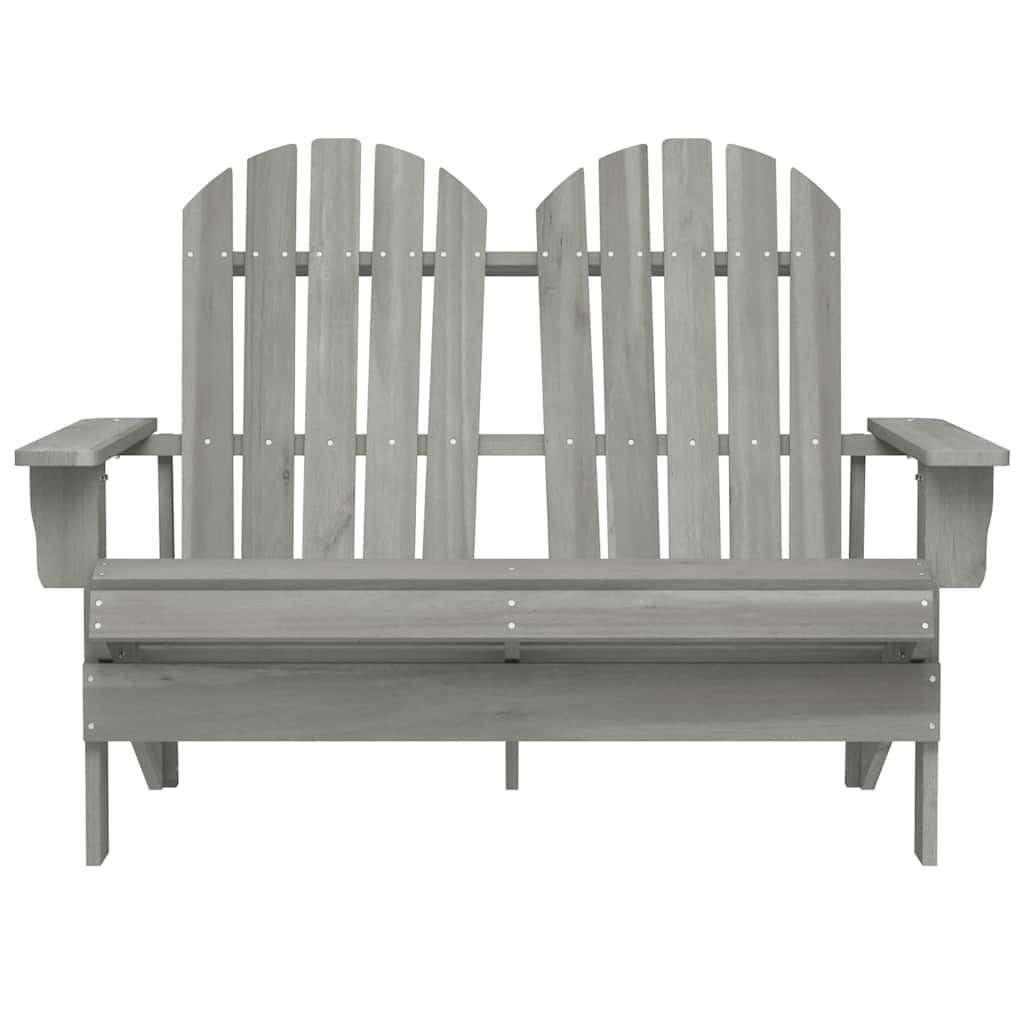 Sedia da Giardino Adirondack a 2 Posti in Legno di Abete Grigia | homemem39