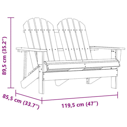 Sedia da Giardino Adirondack a 2 Posti in Legno di Abete | homemem39