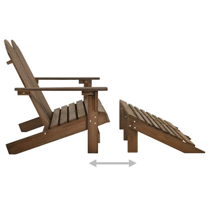 Sedia da Giardino a 2 Posti con Pouf in Legno di Abete Marrone | homemem39