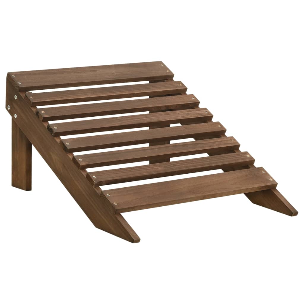 Sedia da Giardino a 2 Posti con Pouf in Legno di Abete Marrone | homemem39