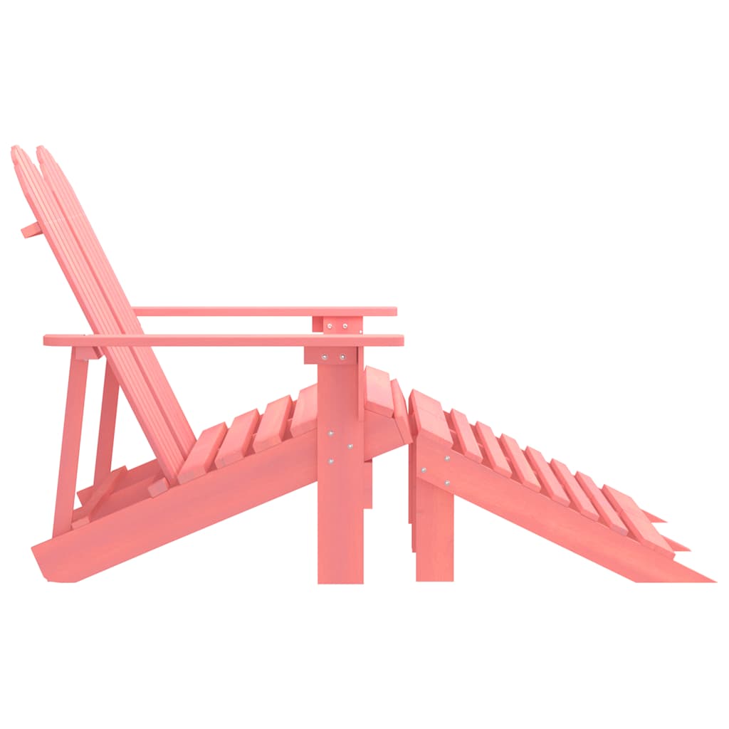 Sedia da Giardino a 2 Posti con Pouf in Legno di Abete Rosa | homemem39
