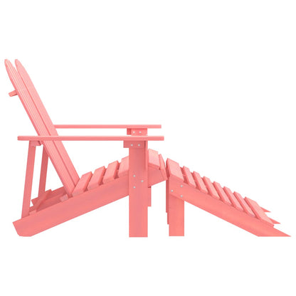 Sedia da Giardino a 2 Posti con Pouf in Legno di Abete Rosa | homemem39