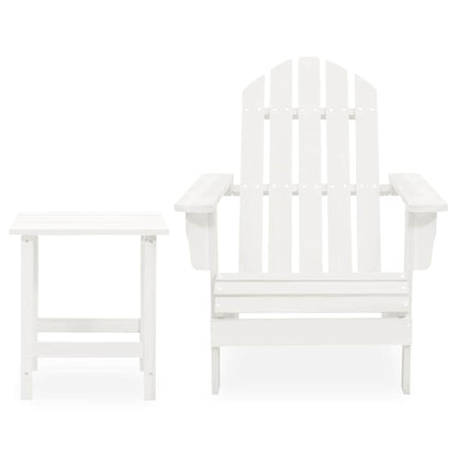 Sedia da Giardino Adirondack con Tavolino in Legno Abete Bianca