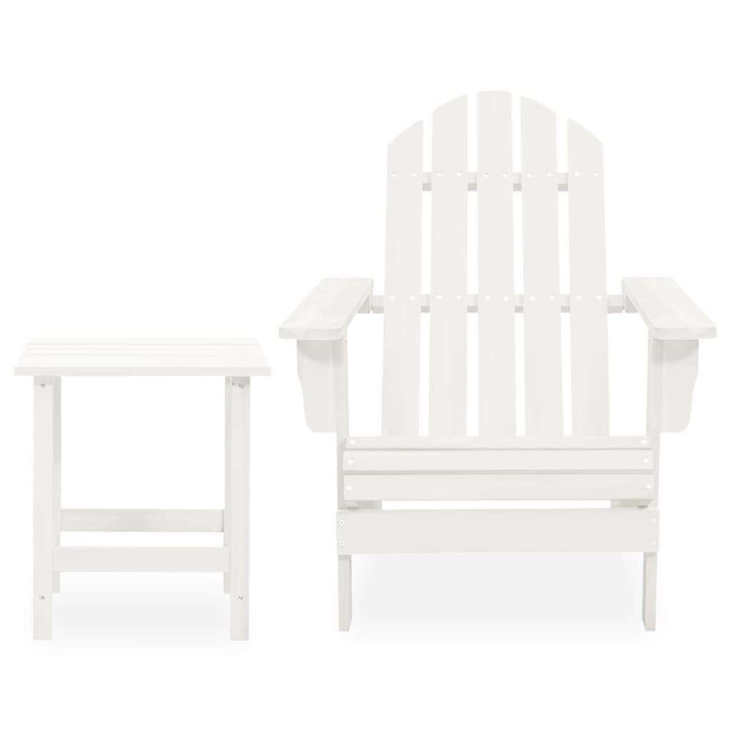 Sedia da Giardino Adirondack con Tavolino in Legno Abete Bianca - homemem39