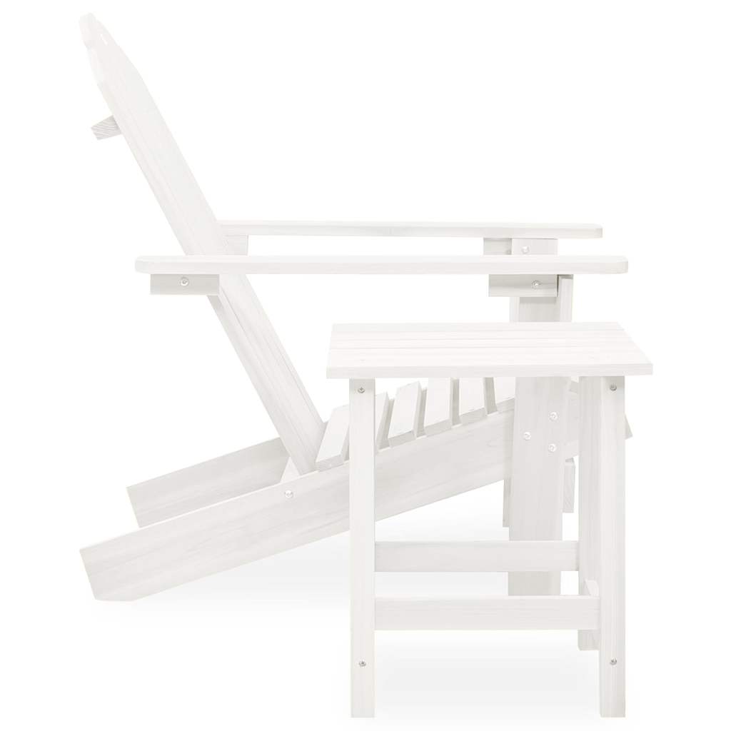 Sedia da Giardino Adirondack con Tavolino in Legno Abete Bianca