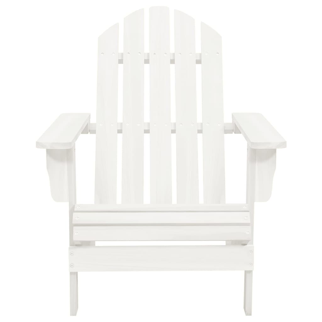 Sedia Adirondack con Ottomana e Tavolo in Abete Massello Bianco | homemem39