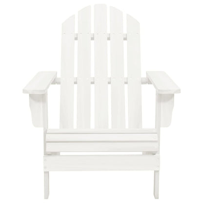 Sedia Adirondack con Ottomana e Tavolo in Abete Massello Bianco - homemem39