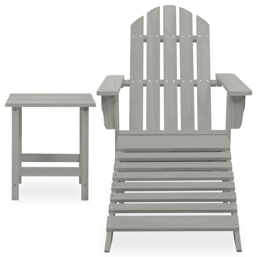 Sedia Giardino Adirondack Ottomana Tavolo Abete Massello Grigio | homemem39