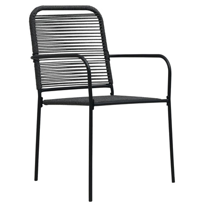 Set da Pranzo da Giardino 3 pz Nero in Vetro e Acciaio | homemem39