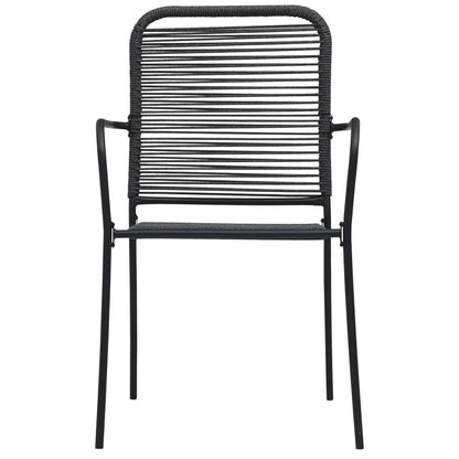 Set da Pranzo da Giardino 3 pz Nero in Vetro e Acciaio | homemem39