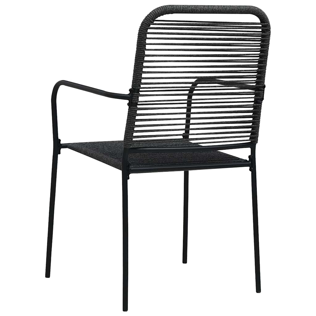 Set da Pranzo da Giardino 3 pz Nero in Vetro e Acciaio | homemem39