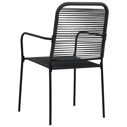 Set da Pranzo da Giardino 3 pz Nero in Vetro e Acciaio | homemem39