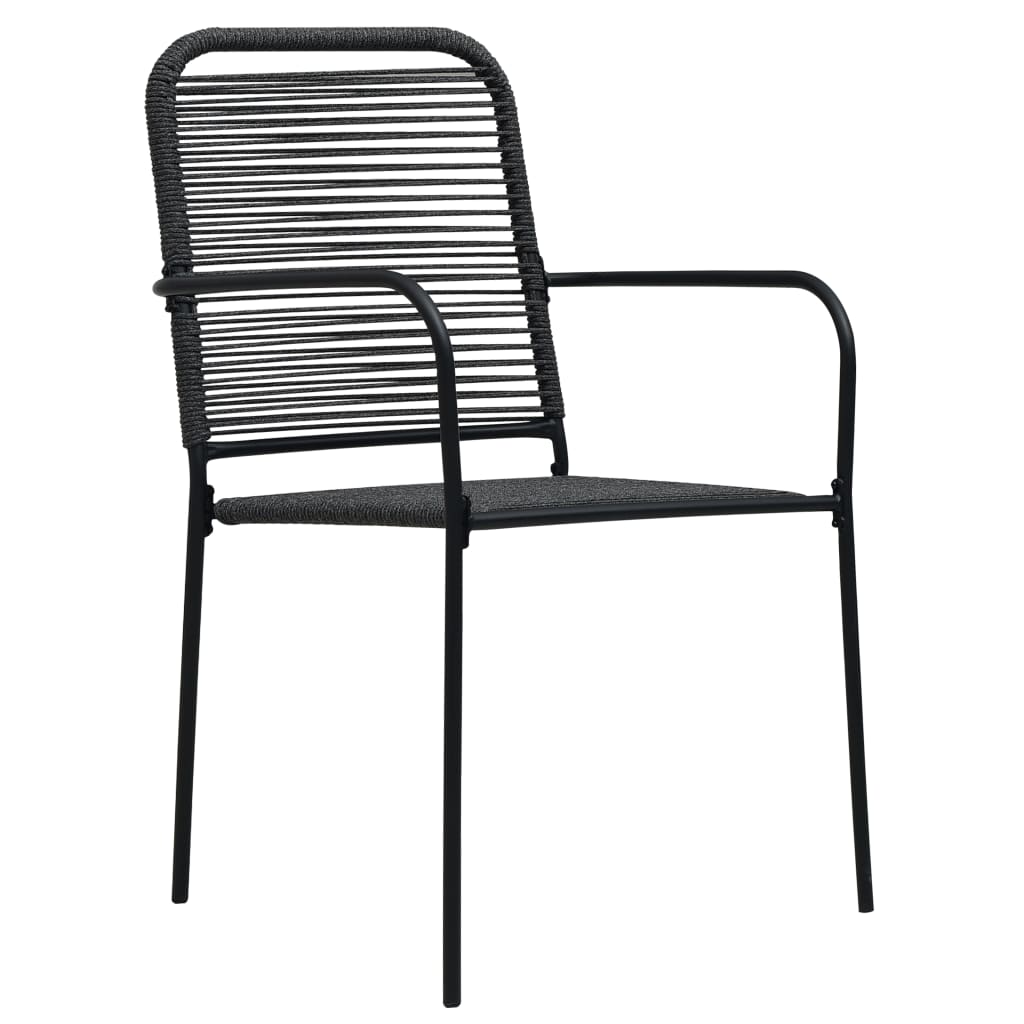Set da Pranzo da Giardino 5 pz Nero in Vetro e Acciaio | homemem39