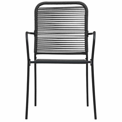 Set da Pranzo da Giardino 5 pz Nero in Vetro e Acciaio | homemem39