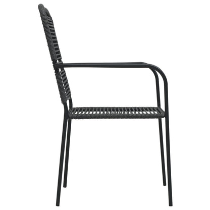 Set da Pranzo da Giardino 5 pz Nero in Vetro e Acciaio | homemem39