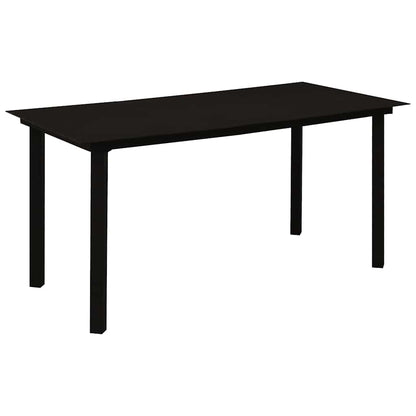 Set da Pranzo da Giardino 5 pz Nero in Vetro e Acciaio | homemem39
