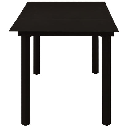 Set da Pranzo da Giardino 5 pz Nero in Vetro e Acciaio | homemem39