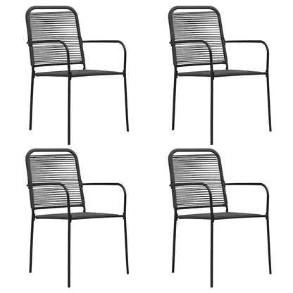 Set da Pranzo da Giardino 5 pz Nero in Vetro e Acciaio | homemem39