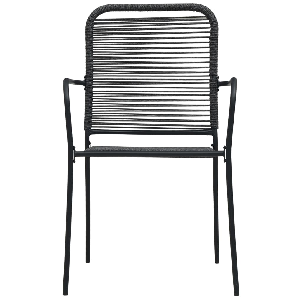 Set da Pranzo da Giardino 5 pz Nero in Vetro e Acciaio | homemem39