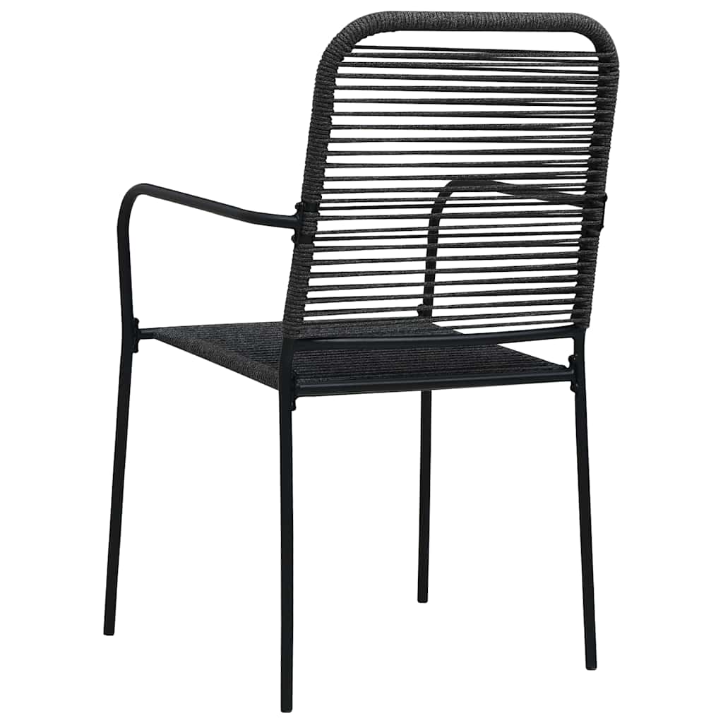 Set da Pranzo da Giardino 5 pz Nero in Vetro e Acciaio | homemem39