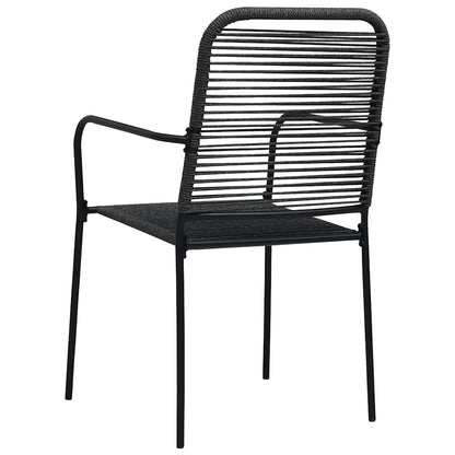 Set da Pranzo da Giardino 5 pz Nero in Vetro e Acciaio | homemem39