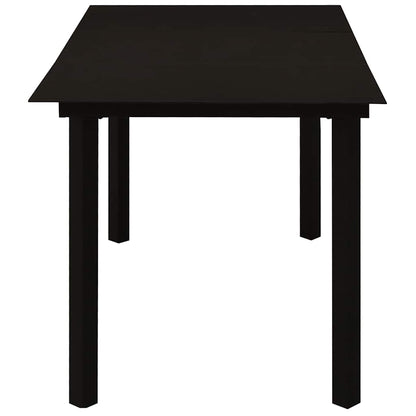 Set da Pranzo da Giardino 7 pz Nero in Vetro e Acciaio | homemem39