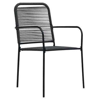 Set da Pranzo da Giardino 7 pz Nero in Vetro e Acciaio | homemem39