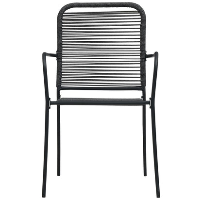 Set da Pranzo da Giardino 7 pz Nero in Vetro e Acciaio | homemem39
