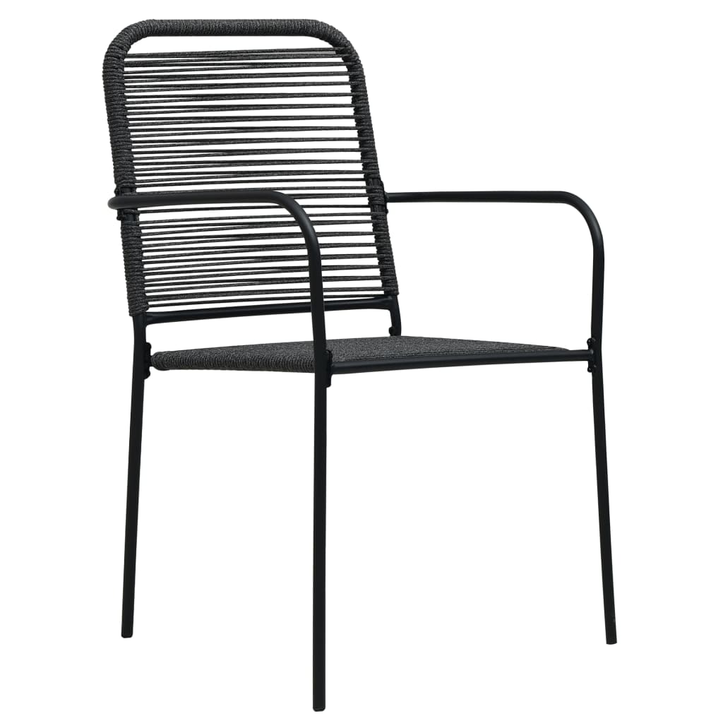 Set da Pranzo da Giardino 7 pz Nero in Vetro e Acciaio | homemem39