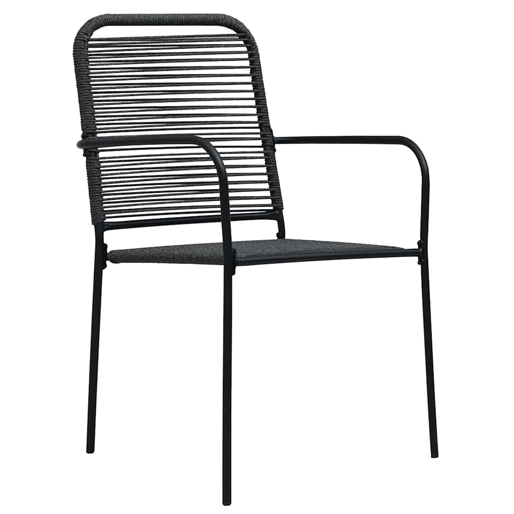 Set da Pranzo da Giardino 9 pz Nero in Vetro e Acciaio | homemem39
