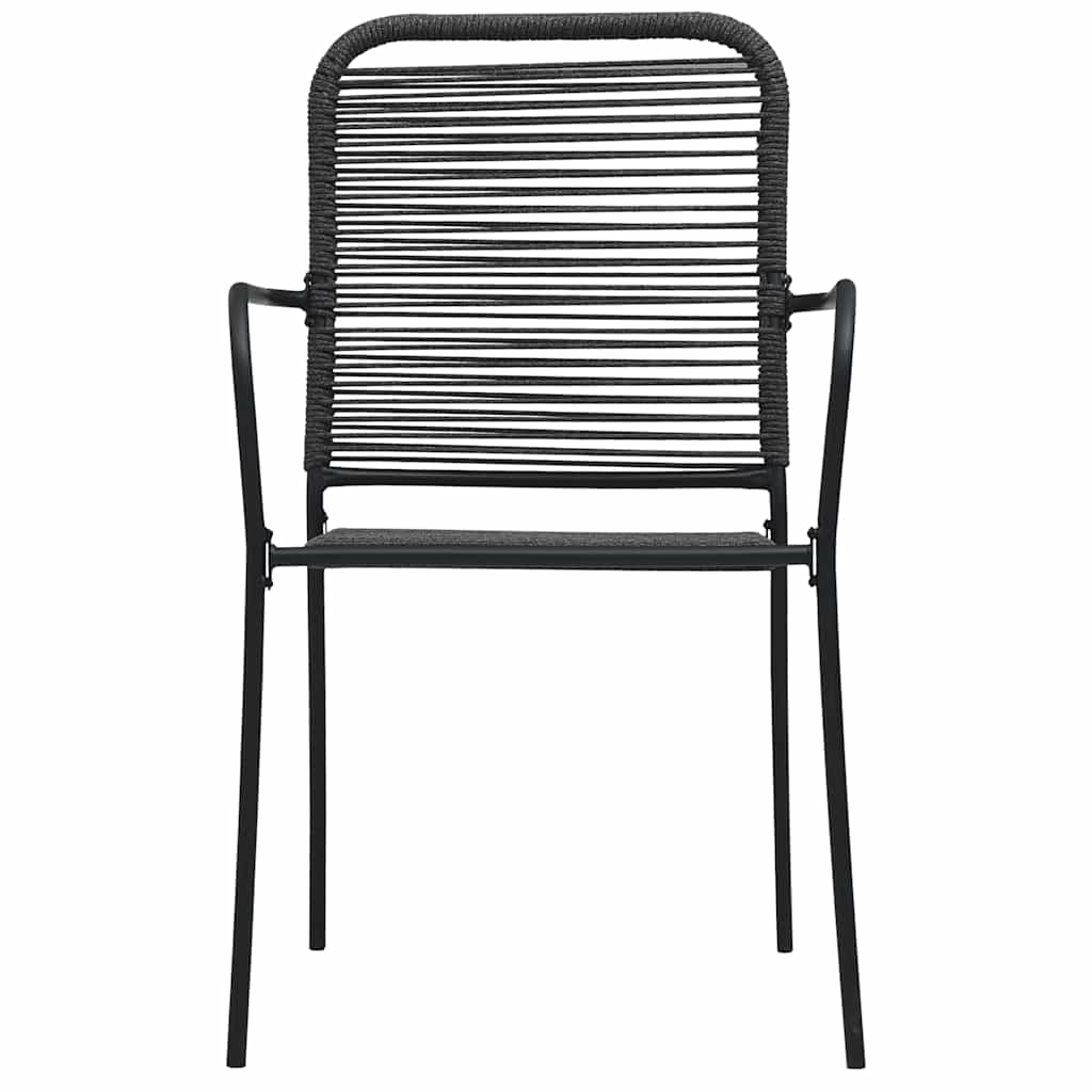 Set da Pranzo da Giardino 9 pz Nero in Vetro e Acciaio | homemem39