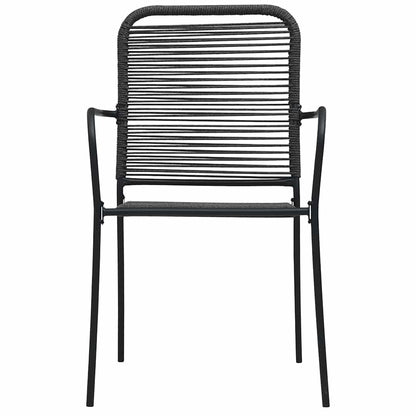 Set da Pranzo da Giardino 9 pz Nero in Vetro e Acciaio | homemem39
