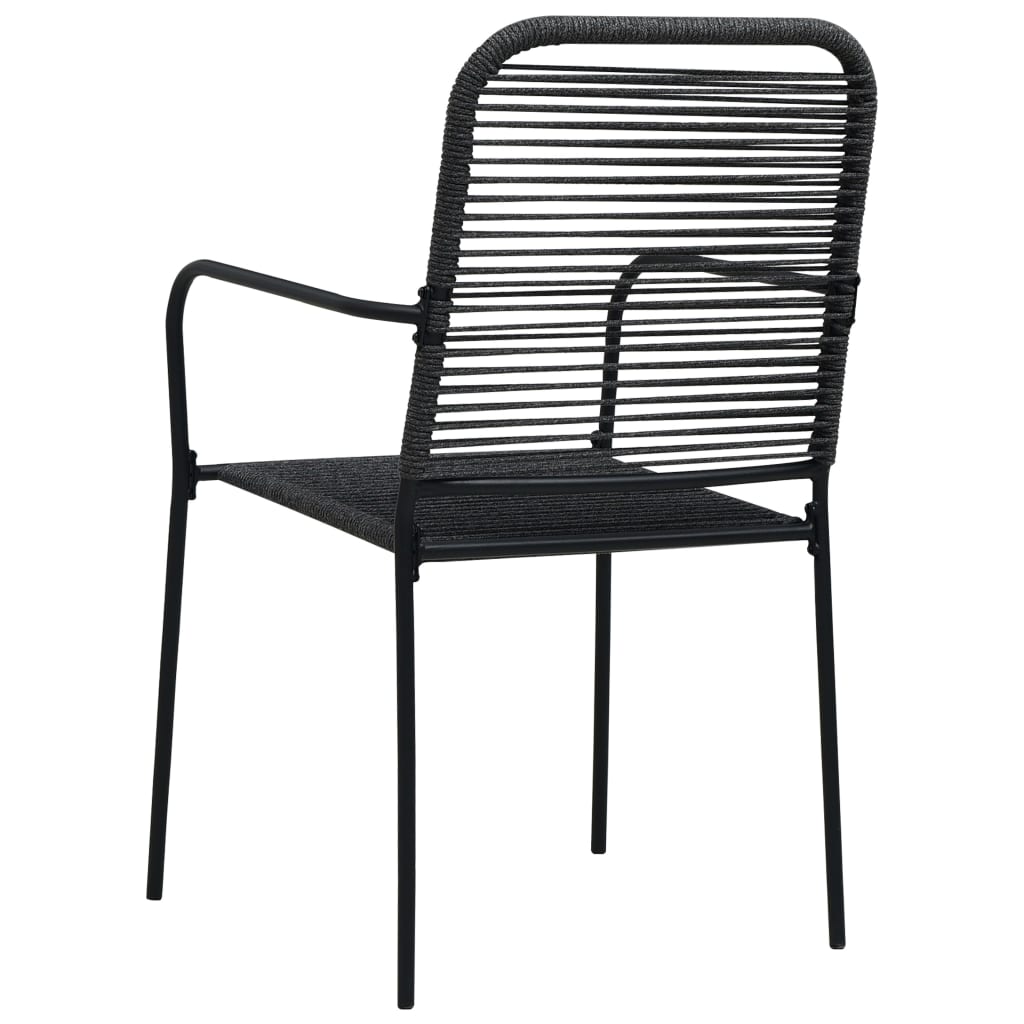 Set da Pranzo da Giardino 9 pz Nero in Vetro e Acciaio | homemem39