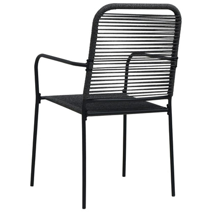 Set da Pranzo da Giardino 9 pz Nero in Vetro e Acciaio | homemem39