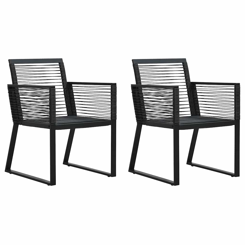 Set da Pranzo da Giardino 3 pz in Rattan PVC Nero | homemem39