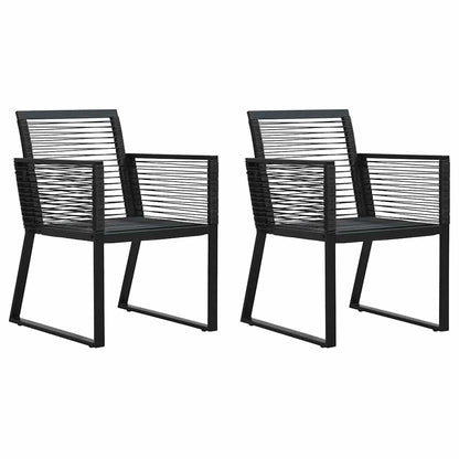 Set da Pranzo da Giardino 3 pz in Rattan PVC Nero | homemem39