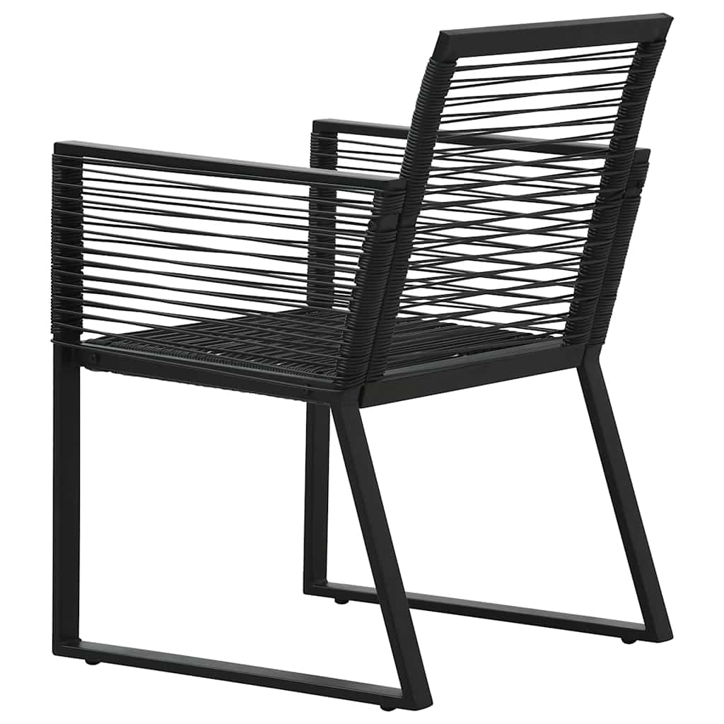 Set da Pranzo da Giardino 3 pz in Rattan PVC Nero | homemem39