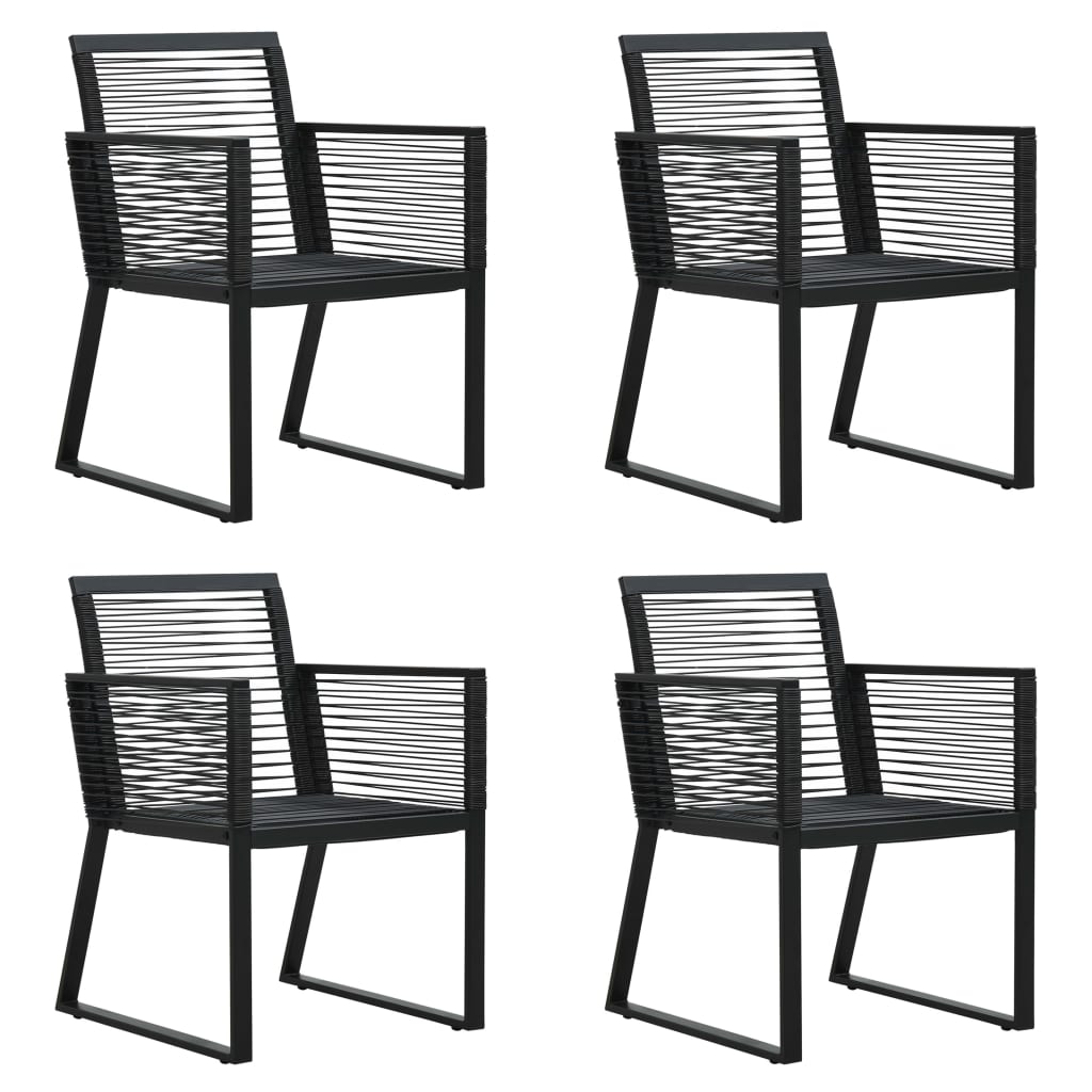 Set da Pranzo da Giardino 5 pz in Rattan PVC Nero | homemem39