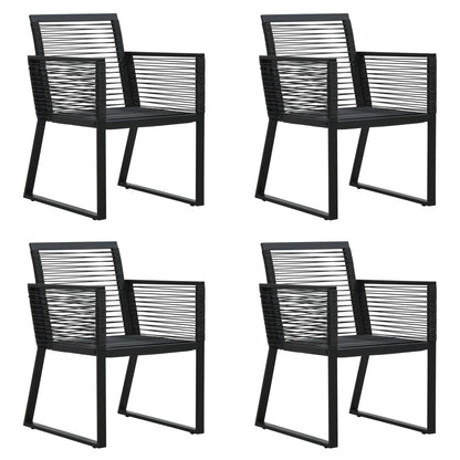Set da Pranzo da Giardino 5 pz in Rattan PVC Nero - homemem39
