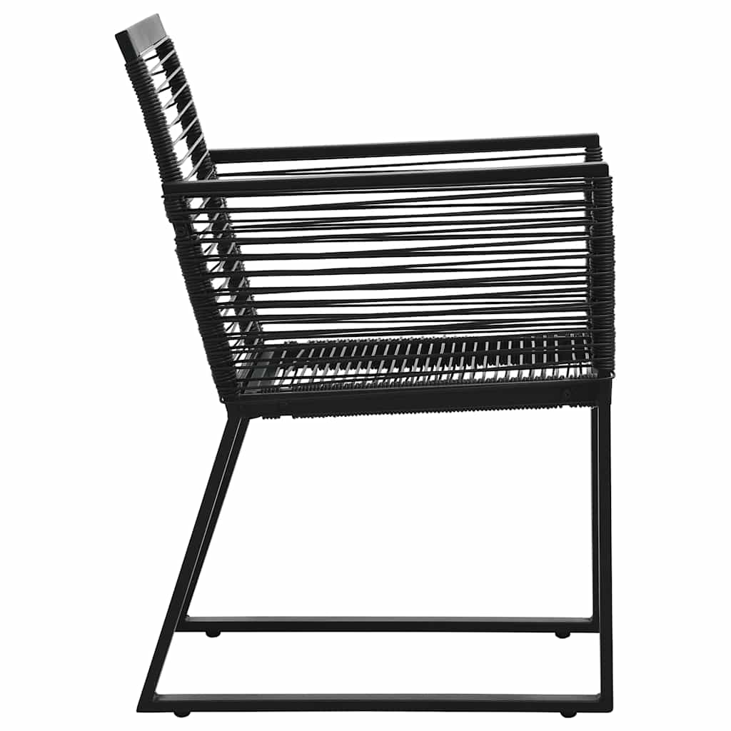 Set da Pranzo da Giardino 5 pz in Rattan PVC Nero | homemem39