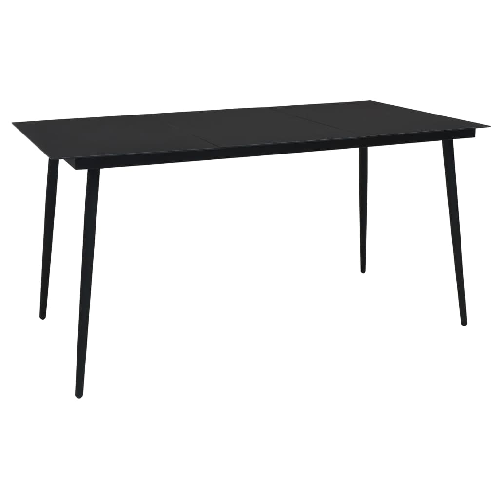 Set da Pranzo da Giardino 5 pz in Rattan PVC Nero | homemem39