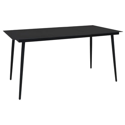 Set da Pranzo da Giardino 5 pz in Rattan PVC Nero | homemem39