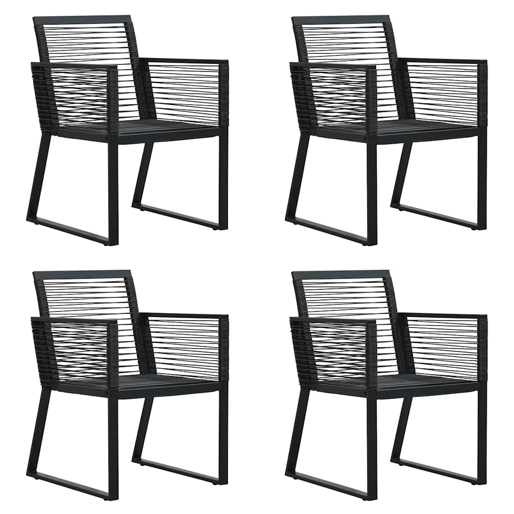 Set da Pranzo da Giardino 5 pz in Rattan PVC Nero | homemem39