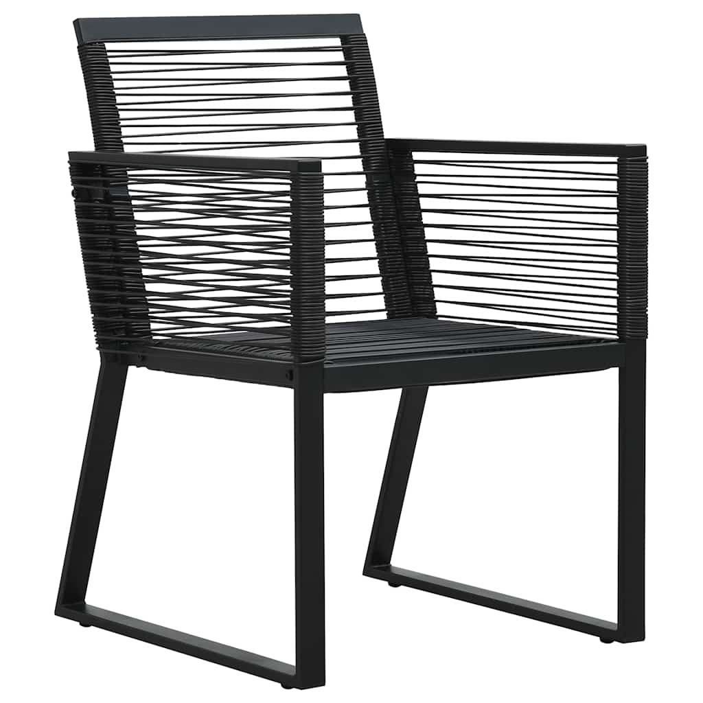 Set da Pranzo da Giardino 5 pz in Rattan PVC Nero | homemem39