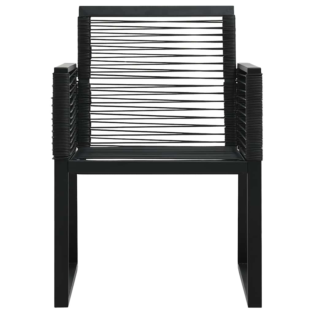 Set da Pranzo da Giardino 5 pz in Rattan PVC Nero | homemem39