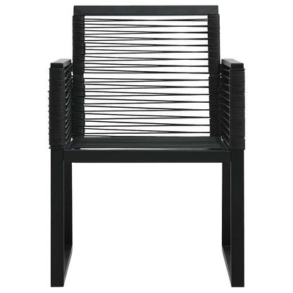 Set da Pranzo da Giardino 5 pz in Rattan PVC Nero | homemem39